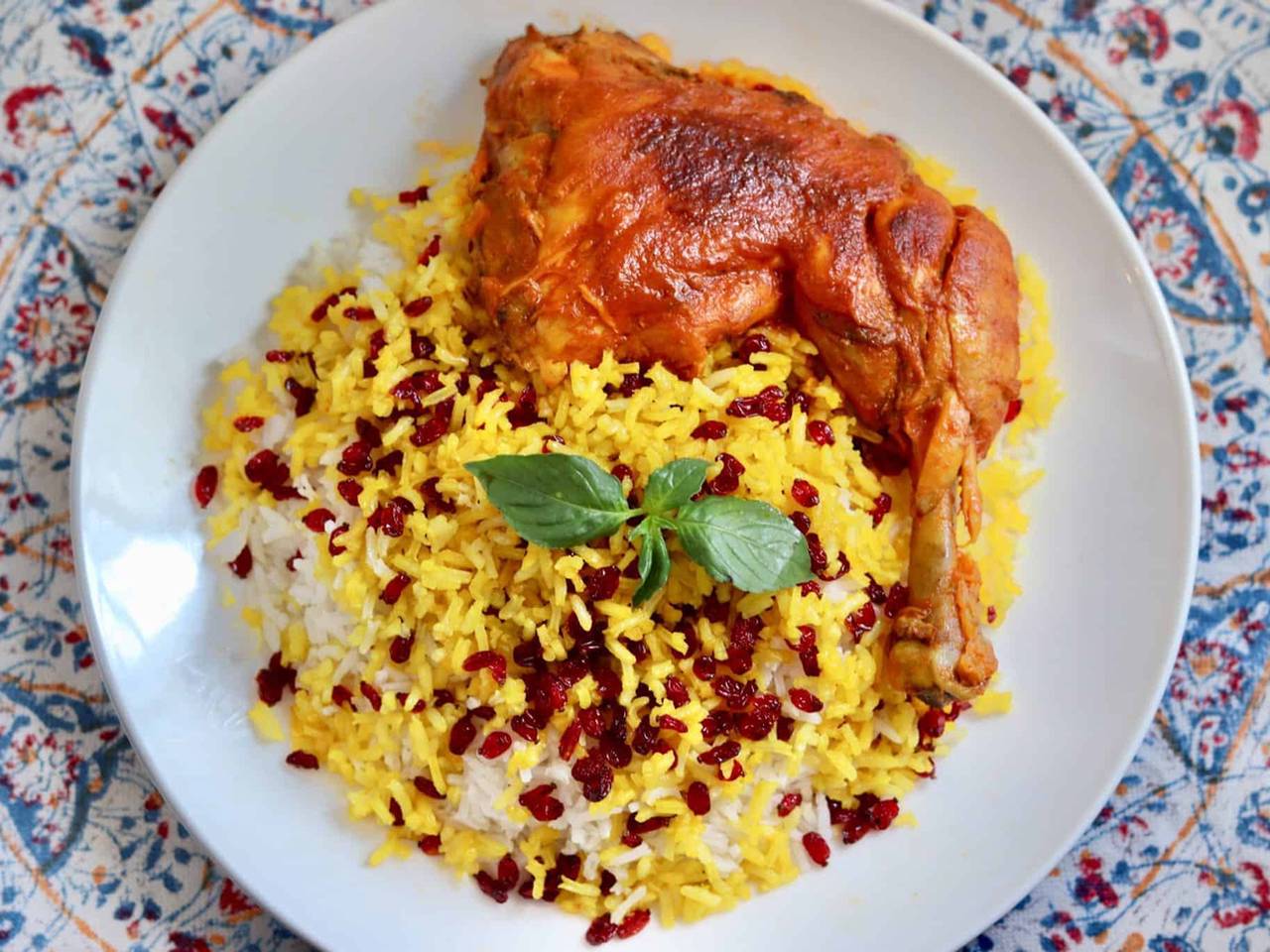 Zereshk Polo ba Morgh – Barberry Rice with Saffron Chicken