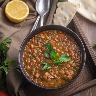 Finally, taste your soup to check if it needs more salt and pepper. Our lentil soup is ready, enjoy!