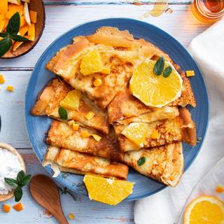 Best breakfast crepe with honey and orange