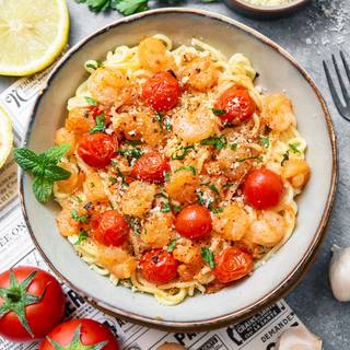 Garlic Tomato Shrimp Pasta Recipe