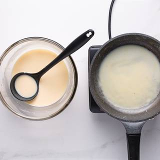 Grease the bottom of your pan with butter and put it on medium heat. Pour the crepe batter into the pan and turn the pan so that all the crepe batter sprinkles all over the pan.