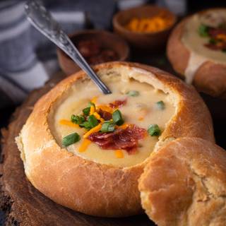 Creamy Potato Soup with Cheddar Cheese