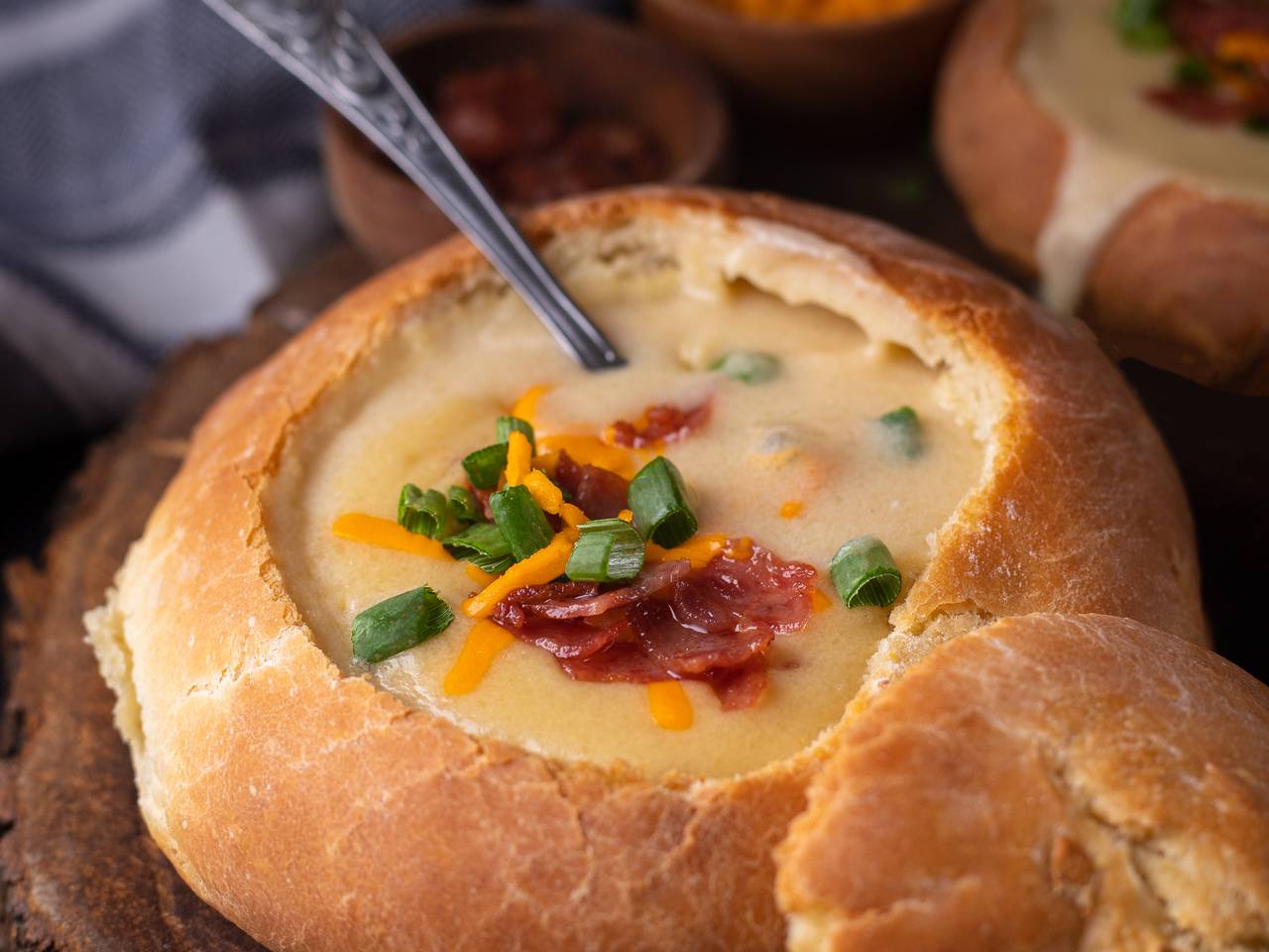 Creamy Potato Soup with Cheddar Cheese