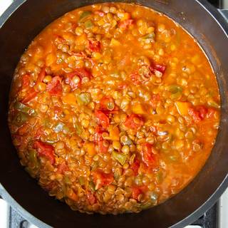 When the lentils are soft, you can see most of the water is evaporated and the soup has a thick and soft texture, you know your soup is ready.