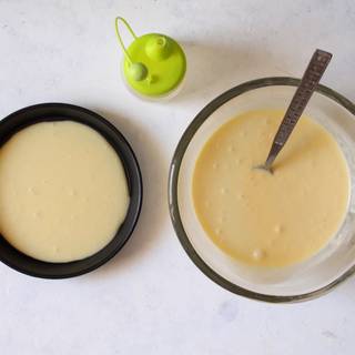 Now, heat a lightly oiled frying pan over medium-high heat. Pour or scoop the batter onto the pan. Even you can use a squeezy bottle to create shapes with your batter in the pan.