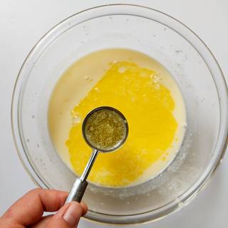 Melt the butter and add it to your batter and blend them well.