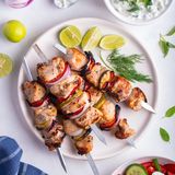 Greek Lemon Chicken Skewers with Tzatziki Sauce