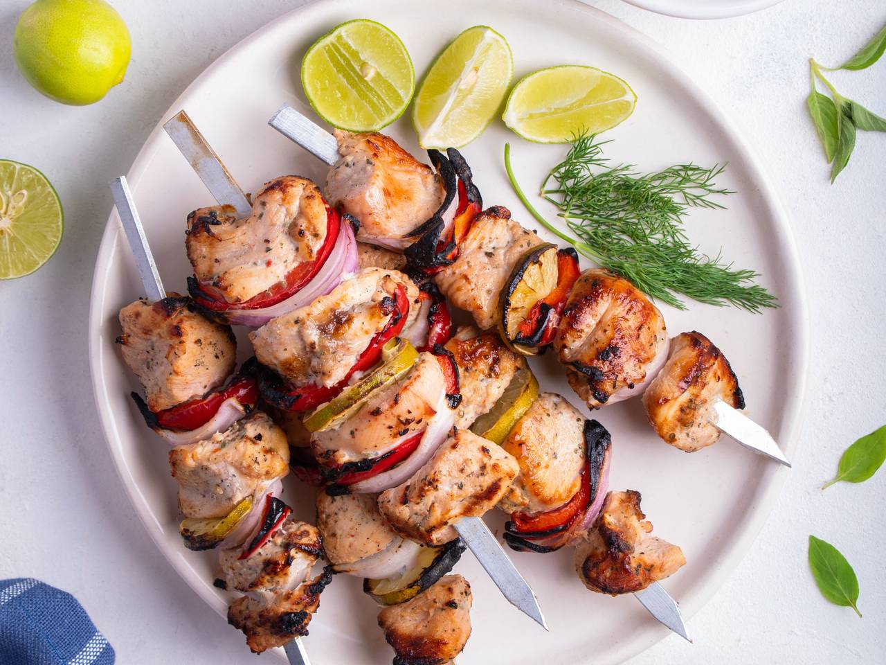 Greek Lemon Chicken Skewers with Tzatziki Sauce