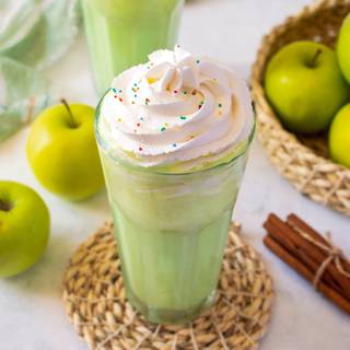 Pour the milkshake into a deep glass and let it stay in the freezer for a while until it becomes cold. You can decorate it with some cream, cinnamon powder, or truffles.