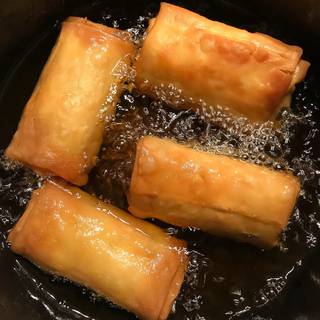 Fry the egg rolls about 3 to 4 minutes and turn occasionally until they are golden brown on all sides.