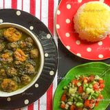 Persian Spinach Plum Stew with Meatballs (Khoresht Aloo Esfenaj)