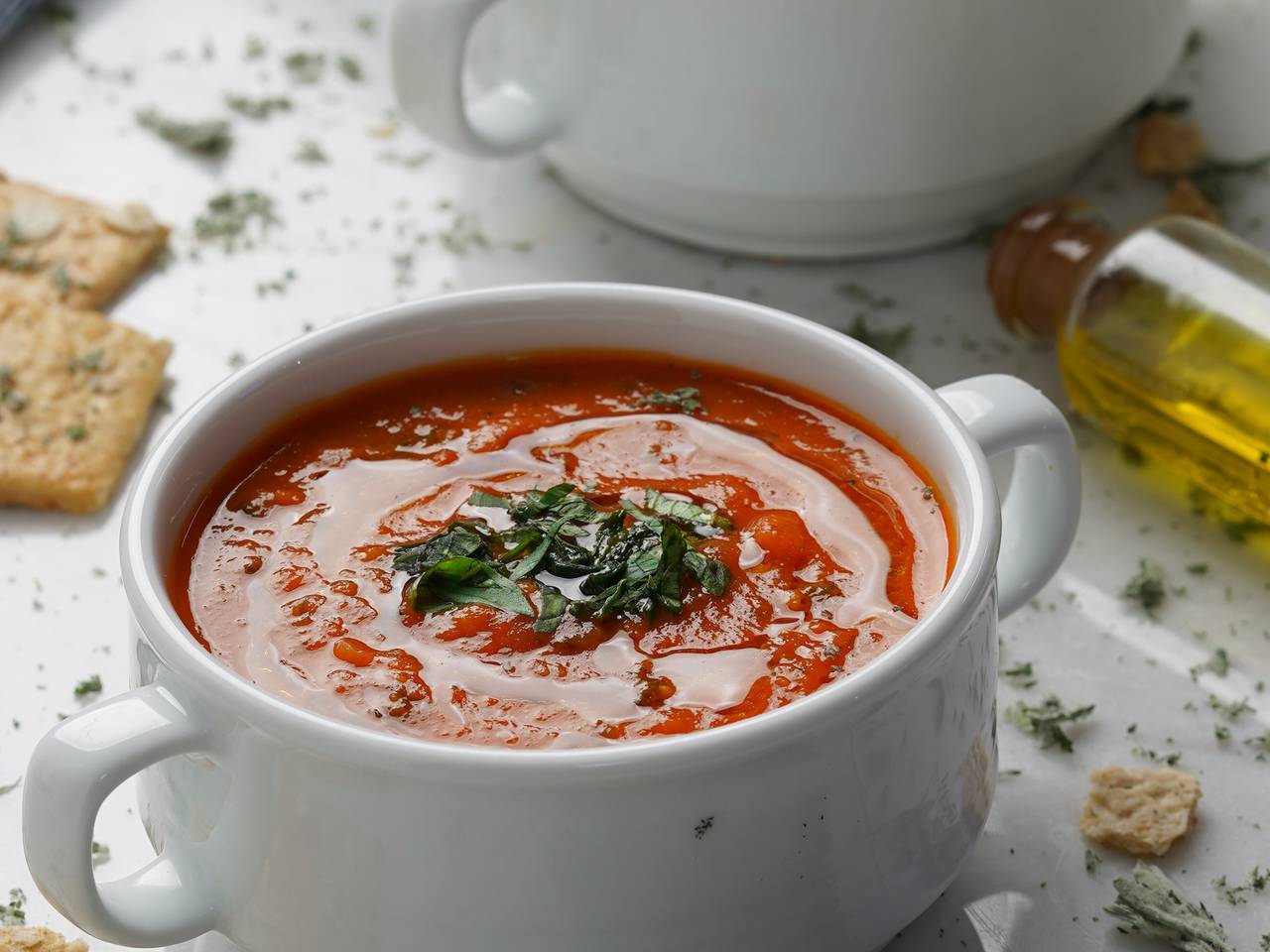 Roasted Tomato Soup with Basil