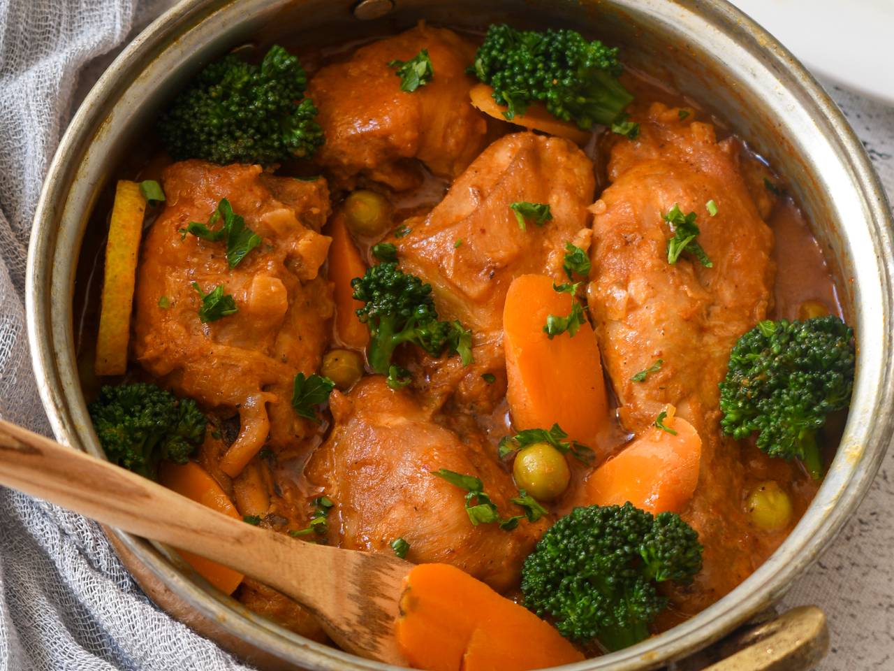 Curried Chicken Thighs with Vegetables
