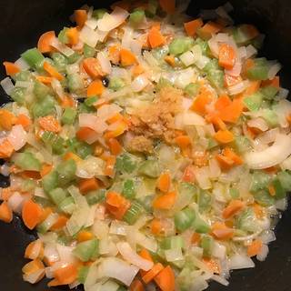 Saute the ingredients about 6 to 8 minutes until tender then add minced garlic.