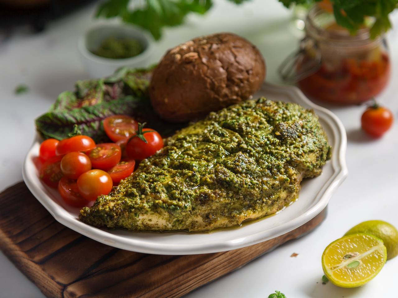 Easy Oven Baked Pesto Chicken Recipe