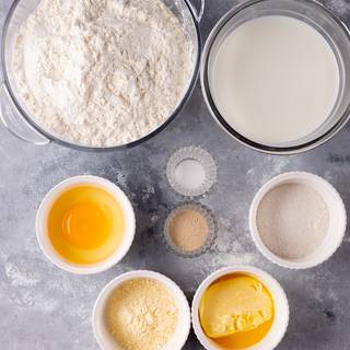 Prepare and measure the ingredients for the English muffin. leave them to become room temperature. 