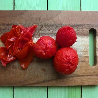 Once they are cool enough to handle peel them.
