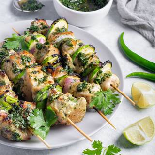 Grilled Chimichurri Chicken Skewers