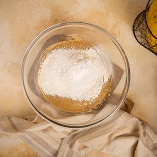 Sieve salt, flour, and baking powder and add them to your dough.