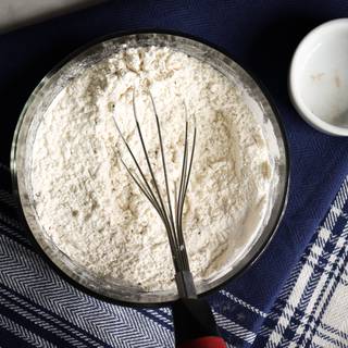 Mix the dry ingredients: flour, baking powder, baking soda, salt, cinnamon, and nutmeg. now sift.